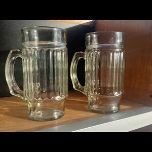 Anchor Hocking Clear Glass Beer Mugs Set